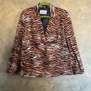 Vintage Guillaume | Y2K Tiger Print Stretch Blazer | 1X | Mob Wife